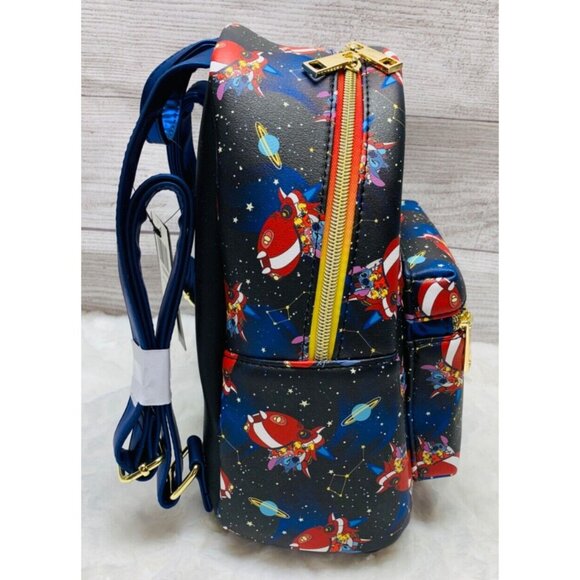 Loungefly Disney Lilo & Stitch Spaceship Rockets All Over Print AOP Backpack NWT main image 4